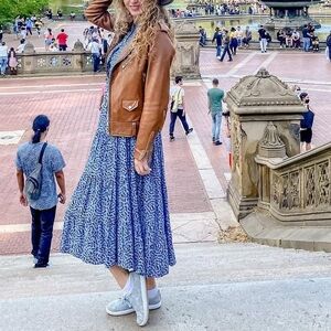 Zara Blue Bishop Sleeve Sundress